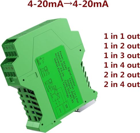 DC24V Analog Signal Isolator 4-20mA Signal Transmitter 1 in 1 Out 0-10V 0-5V 1-5V 1 in 2 Out DC24V Signal Isolator(0-10V,Input 0-10V) in Saudi Arabia