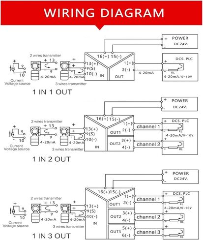 DC24V Analog Signal Isolator 4-20mA Signal Transmitter 1 in 1 Out 0-10V 0-5V 1-5V 1 in 2 Out DC24V Signal Isolator(0-10V,Input 0-10V) in Saudi Arabia