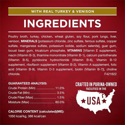 Purina ONE True Instinct Tender Cuts in Gravy with Real Turkey and Venison, and with Real Chicken and Duck High Protein Wet Dog Food Variety Pack - (Pack of 6) 13 Oz. Cans in Kuwait