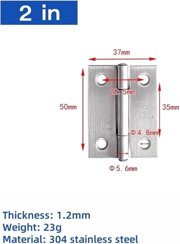 1-4 بوصة مفصلات عالمية موصل الباب أجهزة من الفولاذ المقاوم للصدأ إكسسوارات 2 قطعة (2 قطعة 2 بوصة) in Kuwait