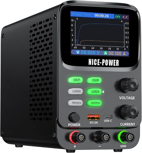 NICE-POWER DC مزود طاقة متغير 30V 10A، 300W 5 أرقام TFT عرض 0.01mA 0.1mV مزدوج منحنى مقعد إمدادات الطاقة OCP / OVP وظيفة التخزين إمدادات الطاقة مناسبة لحساب استهلاك الطاقة in Kuwait