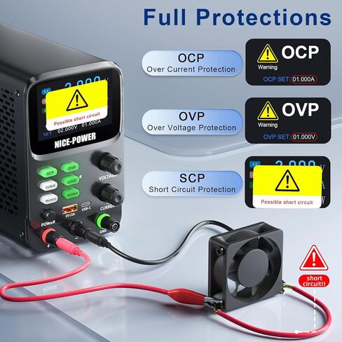 NICE-POWER DC مزود طاقة متغير 30V 10A، 300W 5 أرقام TFT عرض 0.01mA 0.1mV مزدوج منحنى مقعد إمدادات الطاقة OCP / OVP وظيفة التخزين إمدادات الطاقة مناسبة لحساب استهلاك الطاقة in Kuwait