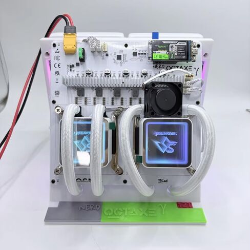 Latest Upgrade Nerd Octaxe Hydro Rev3.1 12T with 5 Capacitors Mean Well PSU NerdOCTaxe BTC Solo Miner NerdOctaxeY 12T Water-Cooled White in Kuwait