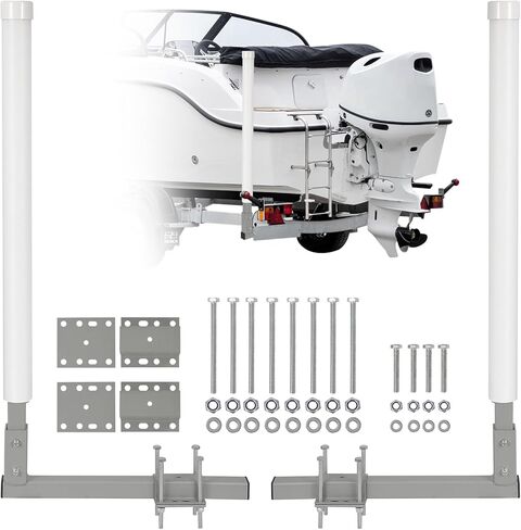 Garvee Adjustable 60 in Boat Trailer Guide Poles, 2PCS Rustproof Galvanized Steel with PVC Protection, 63 in Height, Flexible Installation for Easy Loading of Ski, Fishing & Sailboats in Kuwait