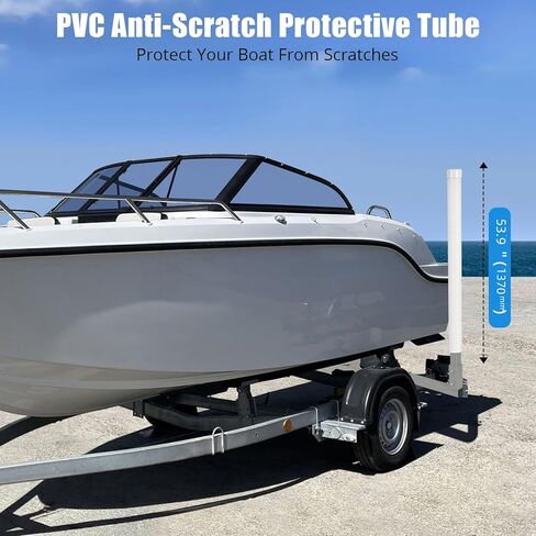 Garvee Adjustable 60 in Boat Trailer Guide Poles, 2PCS Rustproof Galvanized Steel with PVC Protection, 63 in Height, Flexible Installation for Easy Loading of Ski, Fishing & Sailboats in Kuwait