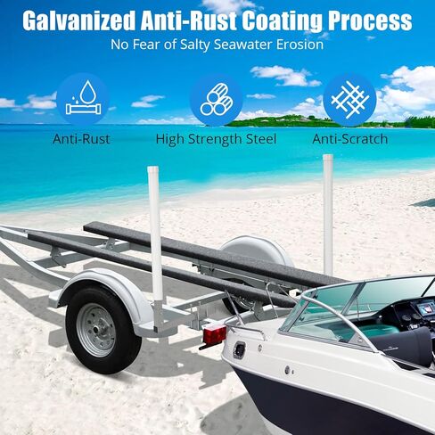 Garvee Adjustable 60 in Boat Trailer Guide Poles, 2PCS Rustproof Galvanized Steel with PVC Protection, 63 in Height, Flexible Installation for Easy Loading of Ski, Fishing & Sailboats in Kuwait