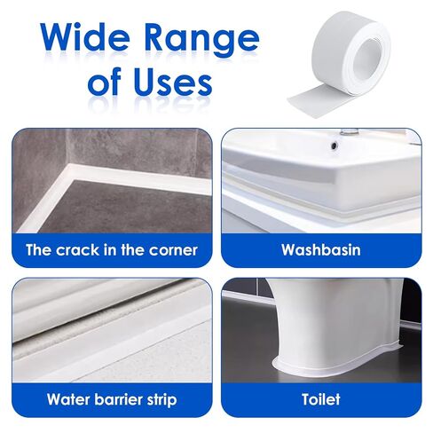 10.5FT Waterproof Caulk Strip, Adhesive White Sealing Tape for Bathroom Kitchen Wall Decor and Countertop Shower Wall Protector, Renter Friendly in Kuwait
