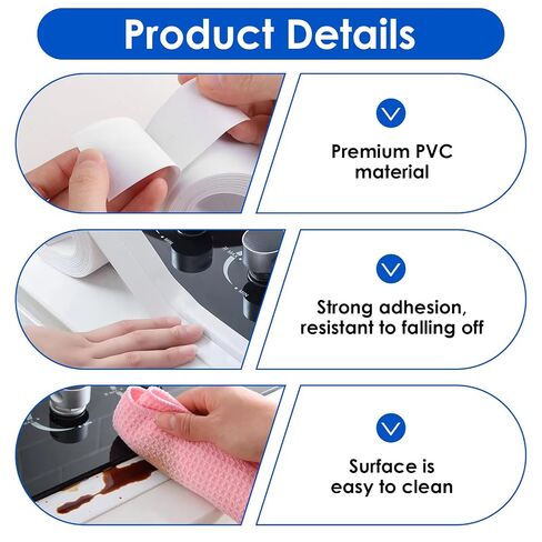 10.5FT Waterproof Caulk Strip, Adhesive White Sealing Tape for Bathroom Kitchen Wall Decor and Countertop Shower Wall Protector, Renter Friendly in Kuwait
