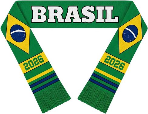 Brezio 2026 World Cup Game Day Cheering Scarves for Soccer Fans, Premium Double-Sided Supporter Scarf, for Men and Women in Kuwait