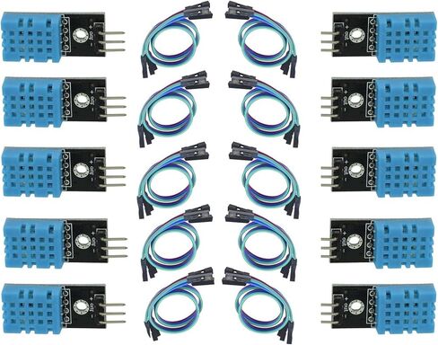 ​​KEAcvise 10 Piece DHT11 Digital Temperature & Humidity Sensor Module, 3.3V-5V, 20%-95% RH, 0-50℃ with Wires in Kuwait