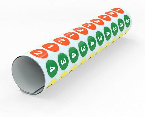 1-100 White Consecutive Numbered Sticker Dots (0.75-inch, 500 Stickers) Self-Adhesive, Durable Vinyl Material in Kuwait
