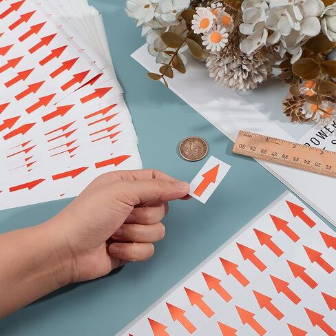 BENECREAT 1500Pcs Red Small Arrow Stickers, 1.6×0.8 Inch Small Arrow Sticker Label, Self Adhesive Red Arrow Labels Stickers for Gas Flow Direction Inspection Defect Marking in Kuwait