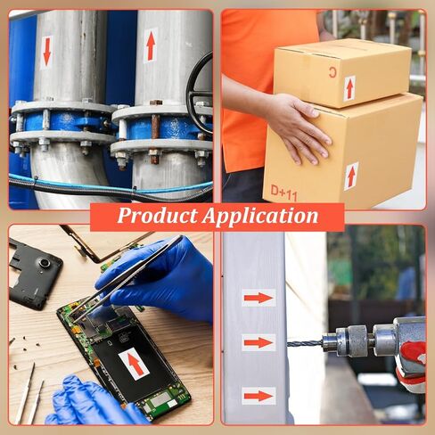 BENECREAT 1500Pcs Red Small Arrow Stickers, 1.6×0.8 Inch Small Arrow Sticker Label, Self Adhesive Red Arrow Labels Stickers for Gas Flow Direction Inspection Defect Marking in Kuwait