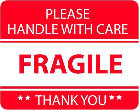 Red Fragile Warning Stickers for Safe Shipping Packing of Goods with Clear Large Font Text and Strong Adhesive Backside | 1 Roll 500 Labels 2 x 3 (500) in Kuwait