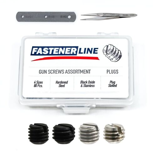 مجموعة براغي ذات فتحات صغيرة من أكسيد أسود ومسدس ستانلس ستيل من FastenerLine، 82 قطعة in Kuwait