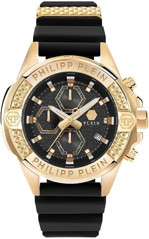 Philipp Plein The $Kull Synthetic Collection Luxury Mens Watch Timepieces with a Transparent Strap Featuring a Clear Case and a Black Dial in Saudi Arabia