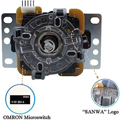 SANWA JLF-TP-8YT (قمة الكرة الصفراء) - ممتازة، عالية الدقة، عناصر تحكم سريعة الاستجابة، متوافقة مع منصات متعددة in Kuwait