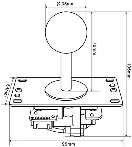 SANWA JLF-TP-8YT (قمة الكرة الصفراء) - ممتازة، عالية الدقة، عناصر تحكم سريعة الاستجابة، متوافقة مع منصات متعددة in Kuwait