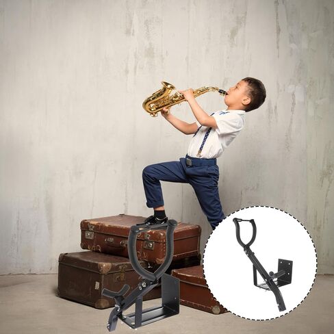 Ciieeo الحديد الساكسفون جدار شماعات قوس ل ألتو تينور ساكس، أسود قوي حامل الساكسفون دعم ملحق لحامل الساكسفون جدار جبل in Kuwait