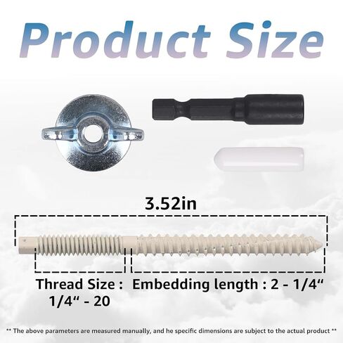 30 Sets 1/4"-20 x 2-1/4" Hurricane Anchor Kit for Fixing Shutter Panels Storm Panels Sliding Glass Doors Plywood - Includes Driving Tool, Male Anchors, Wingnuts & Protectors in Kuwait