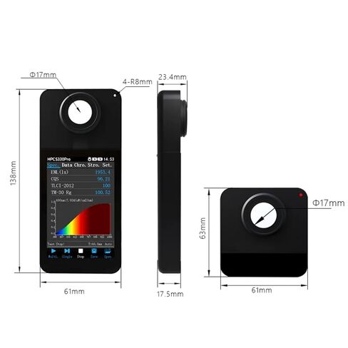 جهاز اختبار الضوء الأزرق HPCS-330Pro 380-1000nm PPFD عدد القطب القياسي CCT CRI Lux Spectrum لاختبار LED in Kuwait
