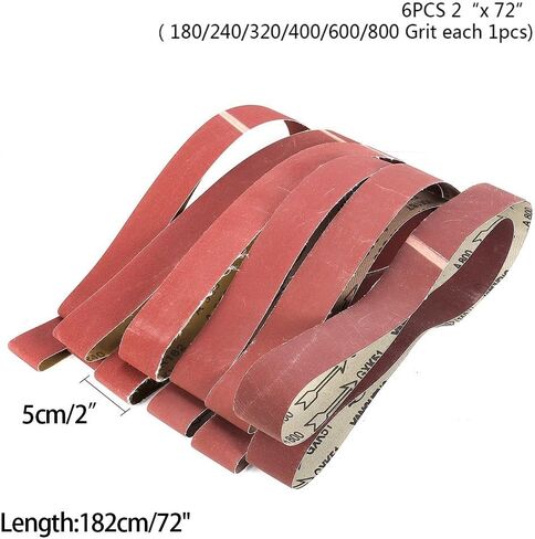 6pc Set of Fine Grit Sanding Belts Each 2 x 72, Suitable for Portable Sanders and Multiple Surfaces in Kuwait