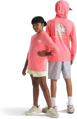 سترة بغطاء للرأس Adventure Wildflower Views للأطفال من The North Face - بلوفر ماص للرطوبة، خفيف الوزن وقابل للتمدد، غطاء متين in Kuwait
