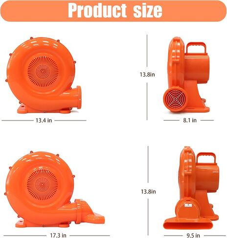 520W Air Blower for Bounce House and Water Slide, Inflatable Blower with Floor Drying Nozzle and 12.5FT Long Cord for Bouncy Castle, Water Slide 120V 60HZ in Kuwait