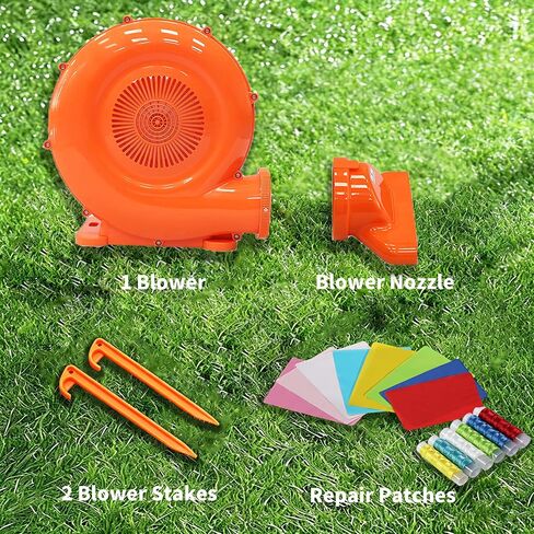 520W Air Blower for Bounce House and Water Slide, Inflatable Blower with Floor Drying Nozzle and 12.5FT Long Cord for Bouncy Castle, Water Slide 120V 60HZ in Kuwait