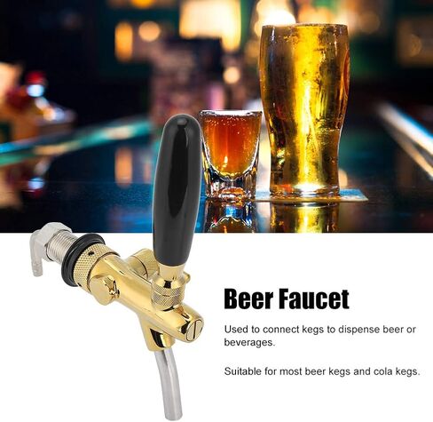 G5/8 Thread Adjustable Beer Tap Faucet Brass Stainless Steel 304 Keg Dispenser Universal Fit for Beer Cola Kegs Home Bar Restaurant Hotel Commercial Use in Kuwait