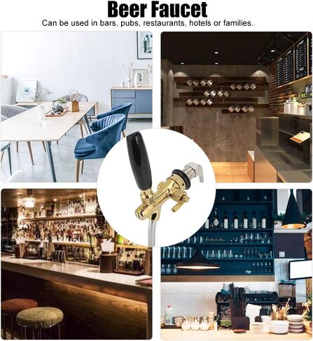 G5/8 Thread Adjustable Beer Tap Faucet Brass Stainless Steel 304 Keg Dispenser Universal Fit for Beer Cola Kegs Home Bar Restaurant Hotel Commercial Use in Kuwait