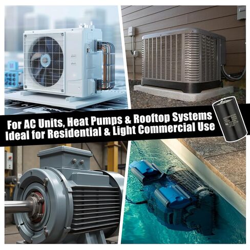 CPT0091 مكثف البدء 135-162 μF 330V - متوافق مع Trane & American Standard HVAC - استبدال مكثف بدء تشغيل المحرك الدائري لـ CPT00091، CPT0091A، CPT0091B in Kuwait