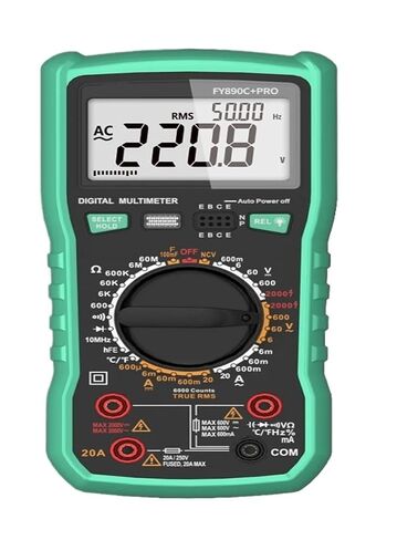 Digital Multimeter 6000 Counts True 20A /2000V AC/DC Capacitance for Electrician PV Solar Mining Industrial Use(FY19XF) in Kuwait