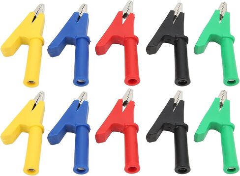 Insulated Test Clamp Clips Durable Brass Teeth Nondamage for Electrical Projects Voltage Tester 10A for Car Truck Battery Mini Test Clamp/Holder Electronic Instruments in Kuwait