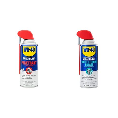 WD-40 Specialist Penetrant with Smart Straw Sprays 2 Ways, 11 OZ & WD-40 Specialist White Lithium Grease Spray with Smart Straw Sprays 2 Ways, 10 OZ in Kuwait