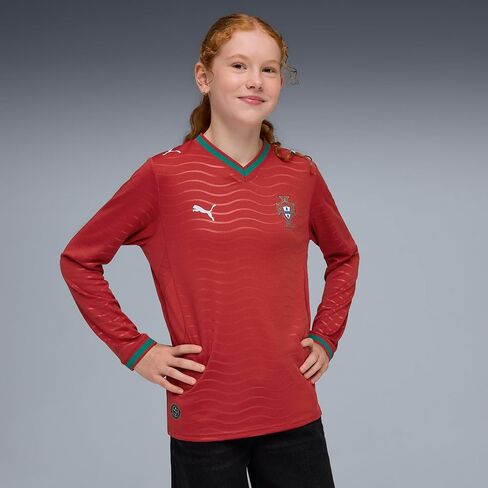 Puma Junior FA Portugal Home Long Sleeve Jersey Replica in Saudi Arabia