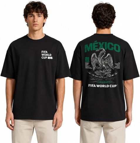 Outerstuff Men's FIFA World Cup 2026 Mexico Stadium Black Premium Cotton Tee in Kuwait