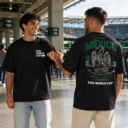 Outerstuff Men's FIFA World Cup 2026 Mexico Stadium Black Premium Cotton Tee in Kuwait