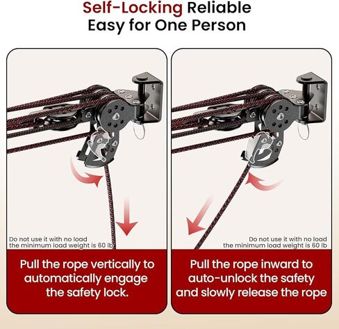 Truck Cap Hoist System for Garage Ceiling 250 lb, Smart 4-Point Self-Leveling Garage Hoist with 8:1 Pulley Lift System, Easy One-Person Overhead Garage Storage Lift for Truck Topper Rack in Kuwait