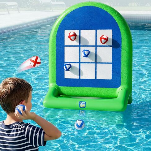 Funscape Kids Fun Pool ألعاب مائية عائمة، لعبة لوح رمي السهام قابلة للنفخ، عوامات حمام السباحة، هدية عيد ميلاد صيفية للعب على الشاطئ في الهواء الطلق 3 4 5 6 7 8 9 10 سنوات صبي فتاة في سن المراهقة بالغ عائلة خضراء in Kuwait