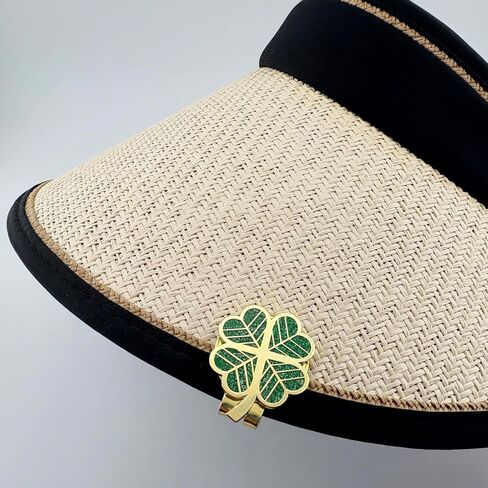 Golf Marker Hat Clip Set, Include 2 Hat Clip & 3 Ball Markers, Four-Leaf Clover Designs,Golf Accessories and Gifts for Women Men (Gold, Silver) in Kuwait