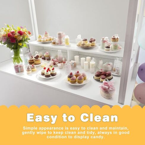 Drexo Candy Cart Display Stand for Party, Dessert Cake Cart Stand with Wheels, Vintage Dessert Display Stand Decoration Cart with 100 Balloons for Parties, Birthdays Weddings (WHITE) in Saudi Arabia
