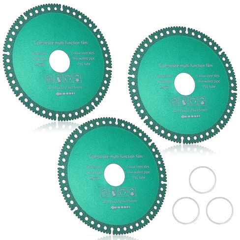 3 Pack 4-1/2 inch Indestructible Disc for Angle Grinder Set | Diamond Multi Material Cutting Blade 7/8'' Cutting Discs for Smooth Cuttings, Chamfering, Grinding Materials in Kuwait