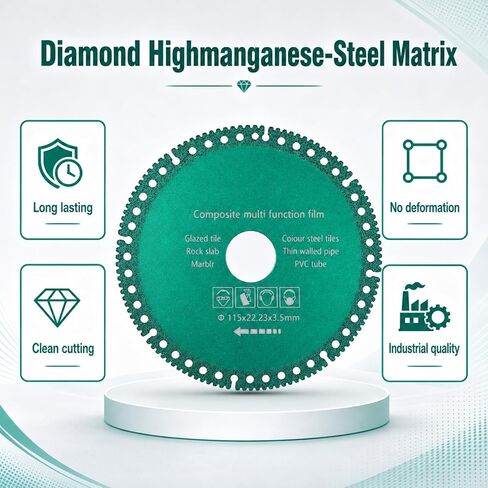 3 Pack 4-1/2 inch Indestructible Disc for Angle Grinder Set | Diamond Multi Material Cutting Blade 7/8'' Cutting Discs for Smooth Cuttings, Chamfering, Grinding Materials in Kuwait