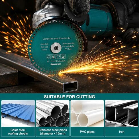 3 Pack 4-1/2 inch Indestructible Disc for Angle Grinder Set | Diamond Multi Material Cutting Blade 7/8'' Cutting Discs for Smooth Cuttings, Chamfering, Grinding Materials in Kuwait