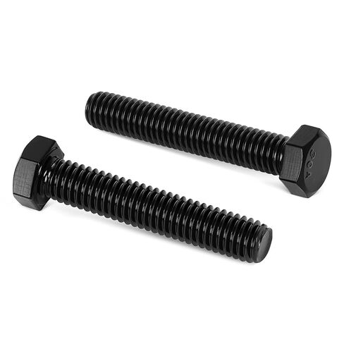 25 PCS M8 x 10mm Hex Head Screw Bolt, Stainless Hex Bolts, Full Thread, 18-8 Stainless Steel (304), Black Coating in Saudi Arabia