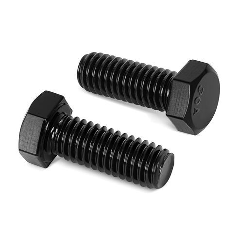 25 PCS M8 x 10mm Hex Head Screw Bolt, Stainless Hex Bolts, Full Thread, 18-8 Stainless Steel (304), Black Coating in Kuwait