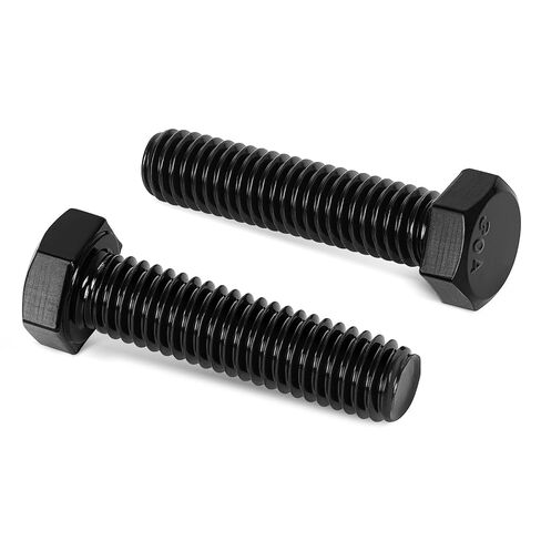 25 PCS M8 x 10mm Hex Head Screw Bolt, Stainless Hex Bolts, Full Thread, 18-8 Stainless Steel (304), Black Coating in Kuwait