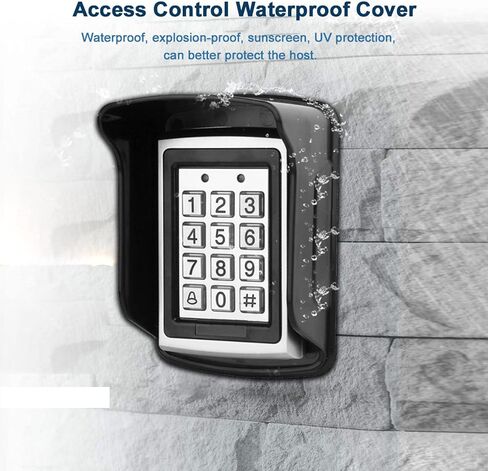 Waterproof ABS Waterproof Cover for Access Control Keyboard Controller Durable Sun Protection Cover for Attendance Machine Black Material 3mm in Kuwait