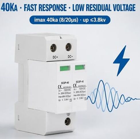 1000VDC Protector, DC 1000V 40KA Arrester Device Protective Device DC Photovoltaic Protector Voltage, Magnetic Circuit Breakers (2P) in Kuwait